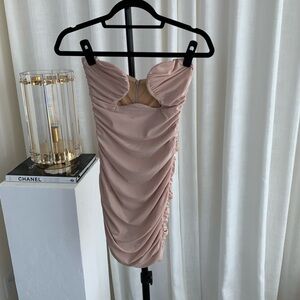 Champagne Mesh Mini Dress